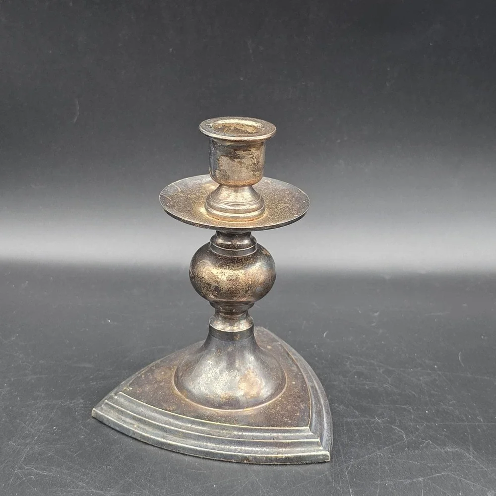 Towle Silver Plated Candlestick‎ Holder Triangle Base Home Decor Vintage